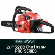 Gas Chainsaw On Sale, 40-volt Cordless Chainsaw, 20-Inch Gas Chainsaw 52CC with Auto-tension&Auto Oiling Free Tool Kit&Oil Tank Black&Red