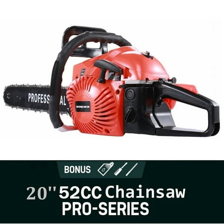 Gas Chainsaw On Sale, 40-volt Cordless Chainsaw, 20-Inch Gas Chainsaw 52CC with Auto-tension&Auto Oiling Free Tool Kit&Oil Tank Black&Red