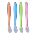thumbnail image 4 of Cucharas De Silicona Para Bebés, Agarre Cómodo, Tamaño Apropiado, Cucharas De Alimentación Para Entrenamiento, A Prueba De Aceite, 4 Piezas, Limpiables Para Comer Para Niños, 4 of 7