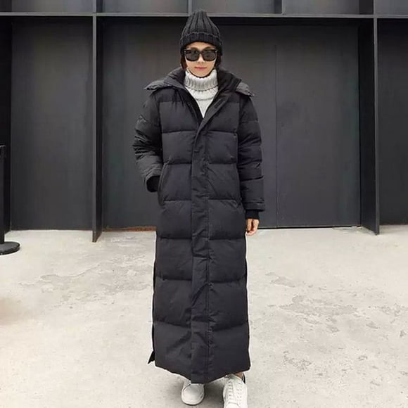 Down parka Super long jacket female knee winter jacket woman with thick black coat in winter