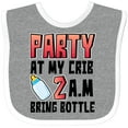 thumbnail image 3 of Inktastic Party at My Crib 2 A.m. Bring Bottle Baby Humor Boys or Girls Baby Bib, 3 of 4