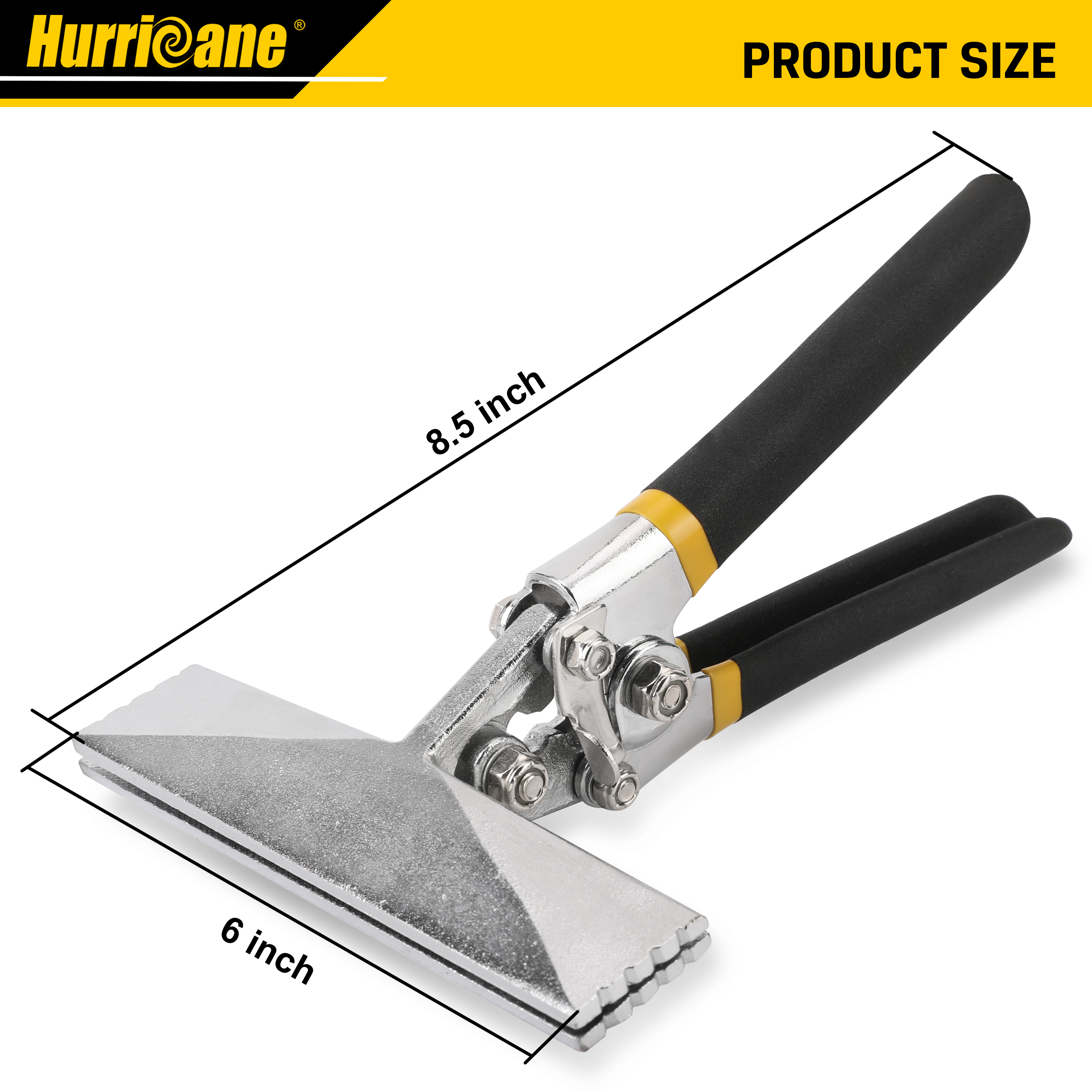 6 inch Straight Jaw Sheet Metal Hand Seamer Bending Pliers with Double Dipped Cushion Handle