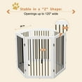 thumbnail image 2 of HLR Freestanding Pet Gate for Dogs, Foldable Wooden Dog Gate, Indoor Dog Gate for Stairs, Doorways, Step Over Pet Puppy Safety Fence with Support Feet, 32" Height 6 Panels, White, 2 of 6