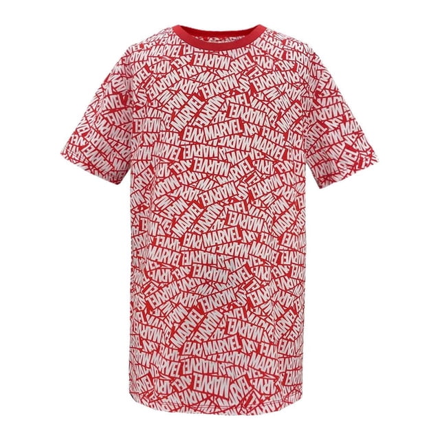 Playera Marvel Talla 14 Manga Corta Mosaico Rojo