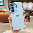 thumbnail image 2 of for Samsung Galaxy A34 Luxury Electroplated Cute Love Heart Phone Case for Women Full Camera Protection Soft Silicone Anti-Fingerprint Shockproof Cover Bumper for Samsung A34 5G (Blue), 2 of 9