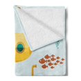 thumbnail image 2 of Yellow Submarine Soft Flannel Fleece Throw Blanket, Undersea Periscope with Shoal of Fish, Cozy Plush for Indoor and Outdoor Use, 60" x 80", Yellow Baby Blue, by Ambesonne, 2 of 5