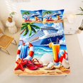 thumbnail image 5 of jejeloiu Summer Cruise Print Bed Sheets,Hawaii Sea Beach Holiday Full Size Sheets For Boys,Blue Yellow,4 Pieces,1 Flat Sheet, 1 Fitted Sheet and 2 Pillowcases, 5 of 6