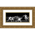thumbnail image 1 of Ghesquiere, Hilde 18x10 Gold Ornate Wood Framed with Double Matting Museum Art Print Titled - Fencing  1, 1 of 4