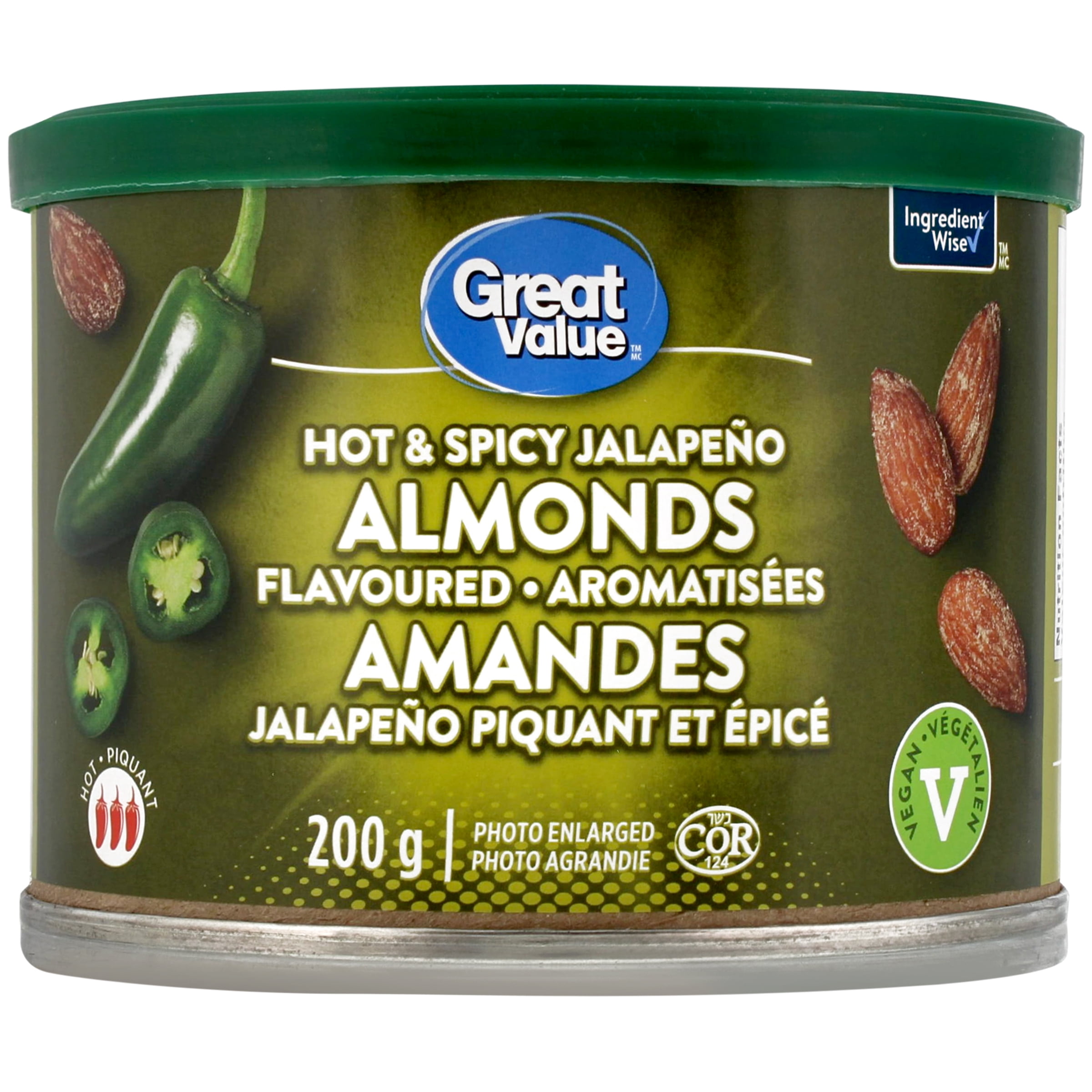 Great Value Hot & Spicy Jalapeño Flavoured Almonds, 200 g