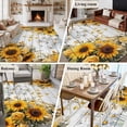 thumbnail image 5 of Large Area Rugs for Living Room Bedroom, Farmhouse Sunflower 6'x9' Rug Washable Carpet Runner Indoor Outdoor, Vintage Daisy Butterflies Gray Wood Non Slip Floor Mats Rug for Kitchen, Playroom, 5 of 8