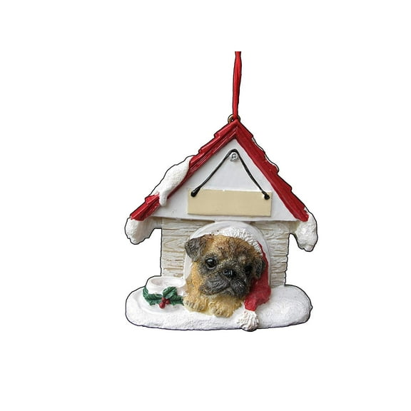 Pug Doghouse Ornament Hand Painted and Easily Personalized