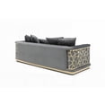 thumbnail image 2 of Modern Gray Micro Suede Sofa 26'H x 92'W x 36'D with Durable Frame, 2 of 8