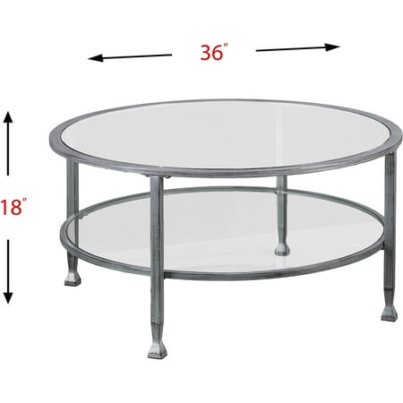 Jumpluff Metal Glass Round Coffee Table, Ikea Round Glass Coffee Table
