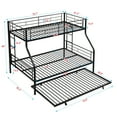 thumbnail image 2 of Harper & Bright Designs Twin Over Full Metal Bunk Bed with Trundle, Metal Bed Frame with Ladder and Guardrail for Bedroom , Black, 2 of 3