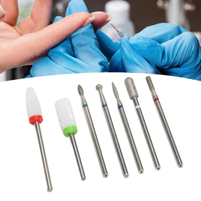 Brocas de manicura ásperas profesionales ANGGREK 7 piezas de Acero de tungsteno