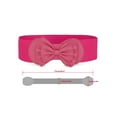 thumbnail image 3 of INSPIRE CHIC Women's Bowtie Ornament Press Stud Button Cinch Elastic Waist Belt Hot Pink One Size, 3 of 4