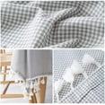 thumbnail image 5 of Fennco Styles Woven Gingham Tassel Cotton Tablecloth 88" W x 56" L - Grey Checkered Rectangle Table Cover for Everyday Use, Home, Dining Table Décor, Banquets, Farmhouse, Special Events, 5 of 6