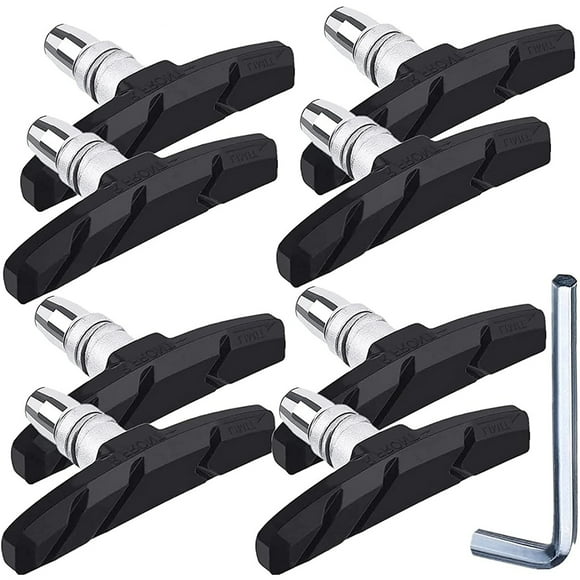 Ruiboury 4 Pairs V Brake Pad Component Modified Accessories Universal Wheel Block Part Silent Braking Pads Replacing Accessory Black