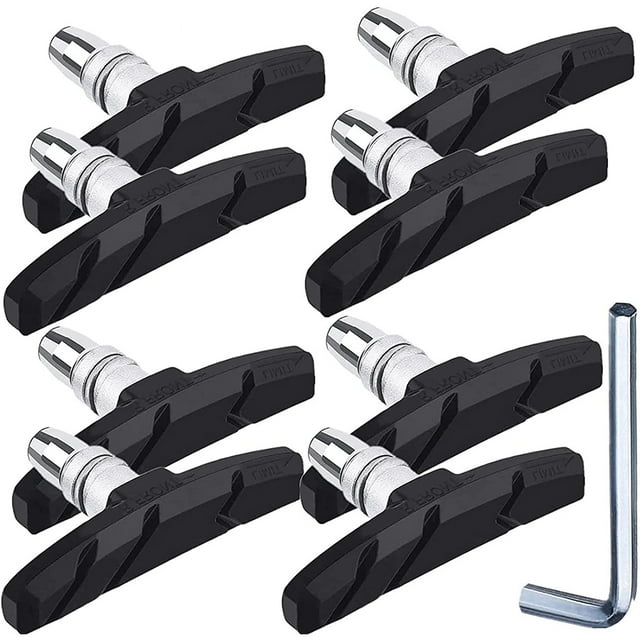 ZLight 4 Pairs V Brake Pad Bicycles Fittings Braking Pads Bike Replace Accessory Black