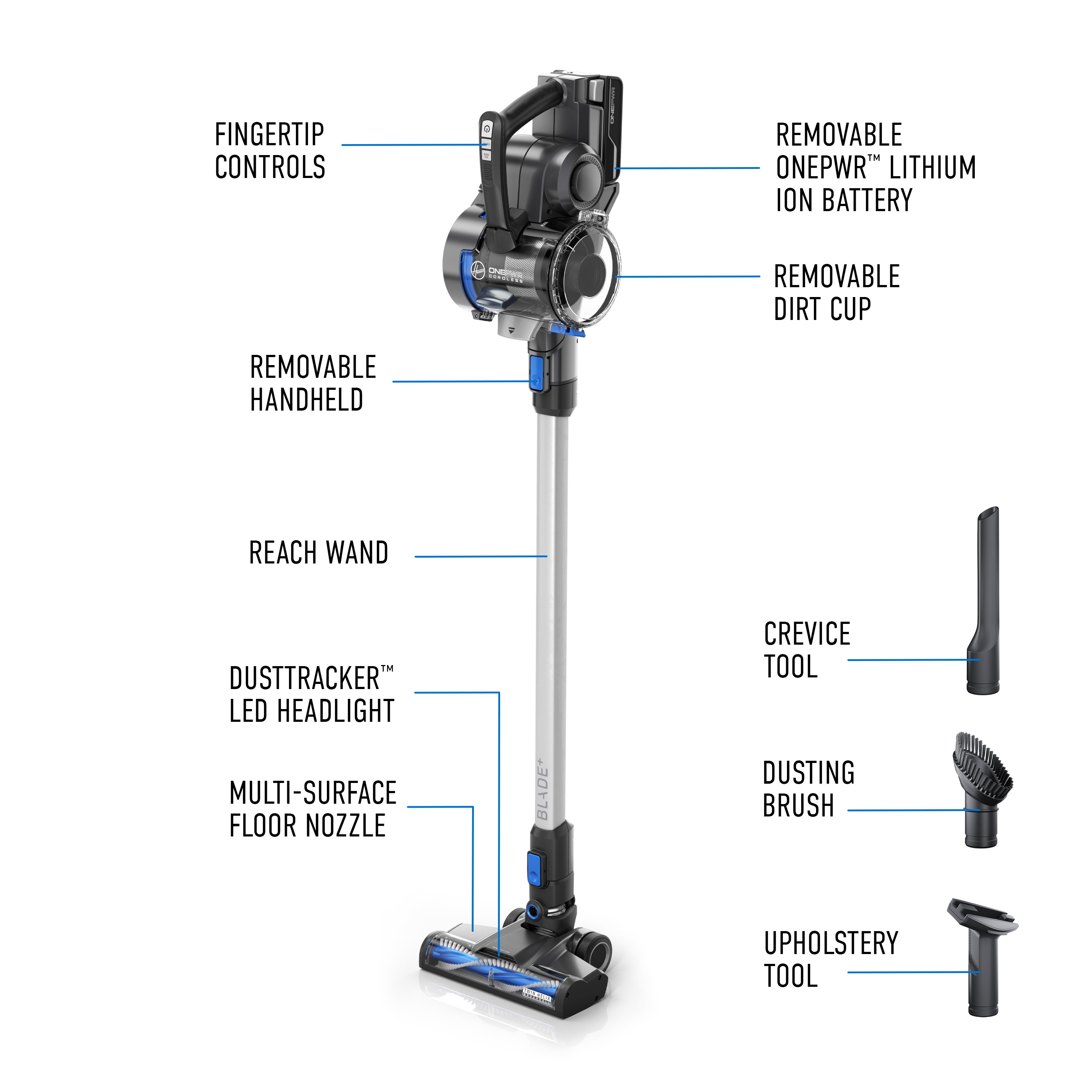 Hoover ONEPWR Blade+ Cordless Stick Vacuum Cleaner, BH53310 - image 3 of 15