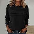 thumbnail image 2 of Hurxie Women Tops Long Sleeve Blouses Dressy Casual Crewneck Pleated Tunic Shirts Loose Fashion Clothes, 2 of 5
