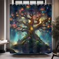 thumbnail image 3 of Magic Fairy Tale Tree Shower Curtain for Bathroom, Trippy Tree Hippie Shower Curtain Set Waterproof Fabric Bathtub Curtain Decor with 12 Hooks, 72x72 inches, 3 of 6
