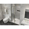 thumbnail image 2 of Romance Series 33.3"W x 72"H Hinged Frameless Shower Door in Brushed Nickel with Tsunami Guard Tempered Glass, 2 of 9