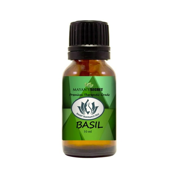 Mayan's Secret Organic Basil Essential Oil 100% Pure and Natural, Therapeutic Grade Essential Oil Glass Bottle - 10ml