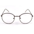 thumbnail image 3 of Mens Womens Retro Metal Frame Glasses Large Full Frame Flat Mirror Eyewear Zero Degree Trendy Fashionable Eyeglasses, 3 of 10