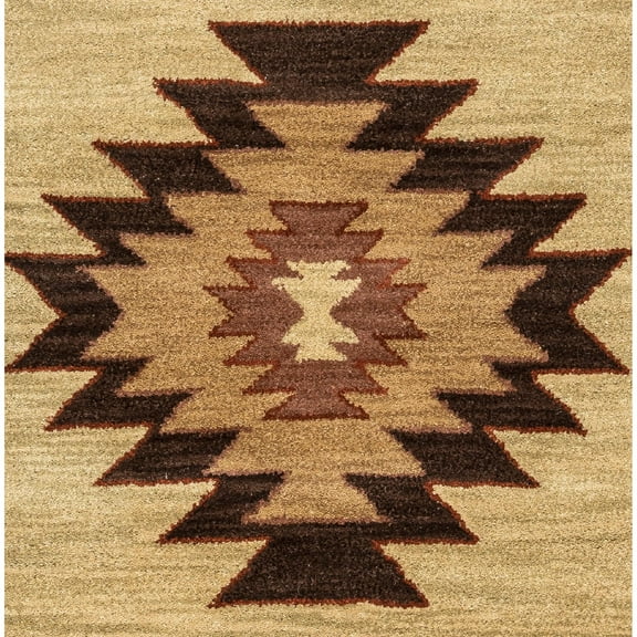 Alora Decor Ryder 12' x 15' Tribal Khaki/Brown/Burgundy/Sage Hand-Tufted Rug