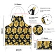 thumbnail image 7 of Black Bee Yellow Flower Pattern Apron-Garden Aprons for Women with Pockets-Cotton Linen Waterproof Kitchen Cooking Gardening Aprons Adjustable for Kitchen,Cooking,BBQ and Salon 33x27 Inch, 7 of 7