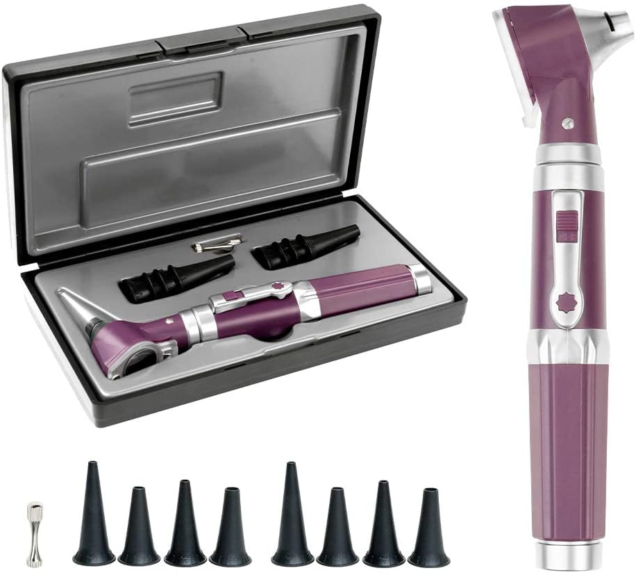 Qucyy Otoscope Kit 3X Magnification.8 Speculum Tips Size Ear Care