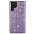 thumbnail image 4 of SaniMore Magnetic Flip Wallet Case for Samsung Galaxy S22 Ultra 6.8", PU Leather Ultra-Thin Glitter Cover Buil-in Card Slot & Kickstand Shockproof Protective Shell for Samsung S22 Ultra, Purple, 4 of 8