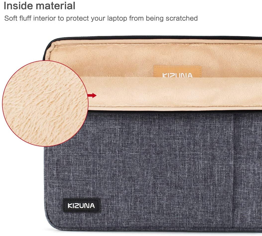KIZUNA Laptop Sleeve Case 15.6 Inch Water-resistant Notebook Computer Carry Bag Cover for 15.6 Lenovo Flex 4|5//Yoga 730//Ideapad 330|530S//ThinkPad P1//HP ENVY 15//ASUS ROG Zephyrus//Acer//Dell Dark Grey