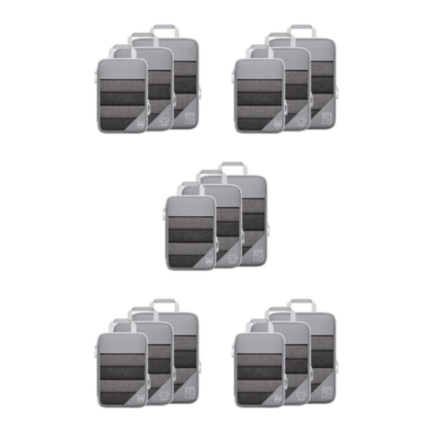 Naiovety 3 unids/set de pertenencias con cubos de embalaje resistentes a los arañazos para maleta de viaje comprimida equipaje gris Type2 NO2