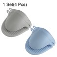 thumbnail image 3 of Uxcell 4pcs Mini Silicone Oven Mitts 110x85x70mm Small Heat Resistant Rubber Air Fryer Gloves, Light Grey Nordic Blue, 3 of 6