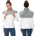 thumbnail image 2 of Bingirl Heating Pad for Neck, Shoulders, and Back - Electric Heated Wrap for Pain Relief, Fast Heat Therapy, with Soft Flannel (22inchx19inch, Grey), 2 of 7