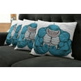 thumbnail image 2 of Ambesonne Fish Throw Pillow Cover 4 Pack, Toothy White Shark Smiling, 16", Pale Grey Petrol Blue, 2 of 6