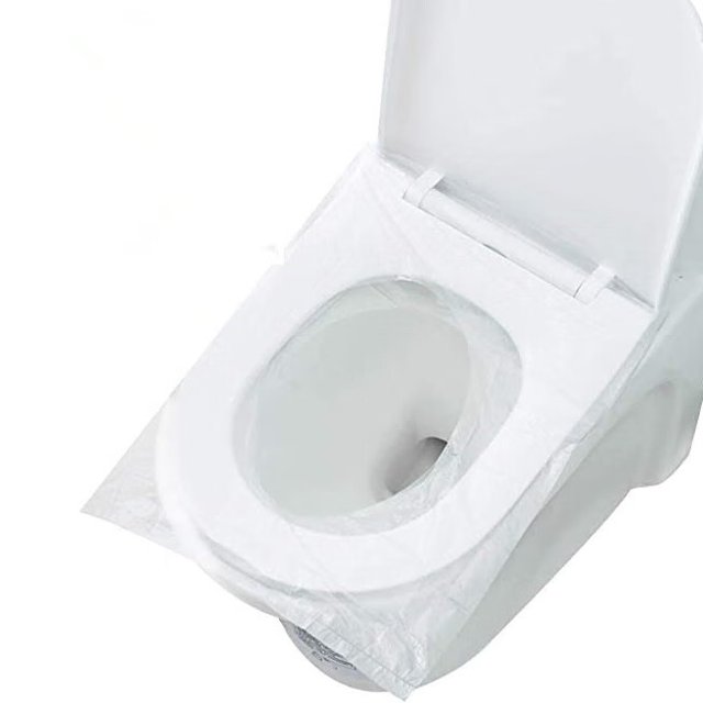 50PCS Inodoro desechable Inodoro, Protector de inodoro de plástico Impermeable Portátil Envuelto individualmente Material antibacteriano Tamaño estándar para niños Viajes Camping Baño Rojo Verde