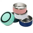 thumbnail image 4 of Ezprogear 64 oz Stainless Steel Double Wall Dog Bowl Non-Slip Bottom for Dog, Cat, Pets with Collapsible Travel Dog Bowl (Pink Bowl), 4 of 8