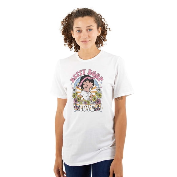 Betty Boop Flower Power Love Hippie Women's Graphic T Shirt Tees Brisco Brands S