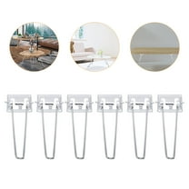 EXHUMKY Stainless Steel Folding Legs Table Silver 6Pcs Back to School