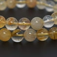 thumbnail image 2 of Bracelet Extensible en Perles Rondes de 8 mm en Quartz Fantôme Or Naturel, Pierre Précieuse, 7 Pouces, 2 of 3
