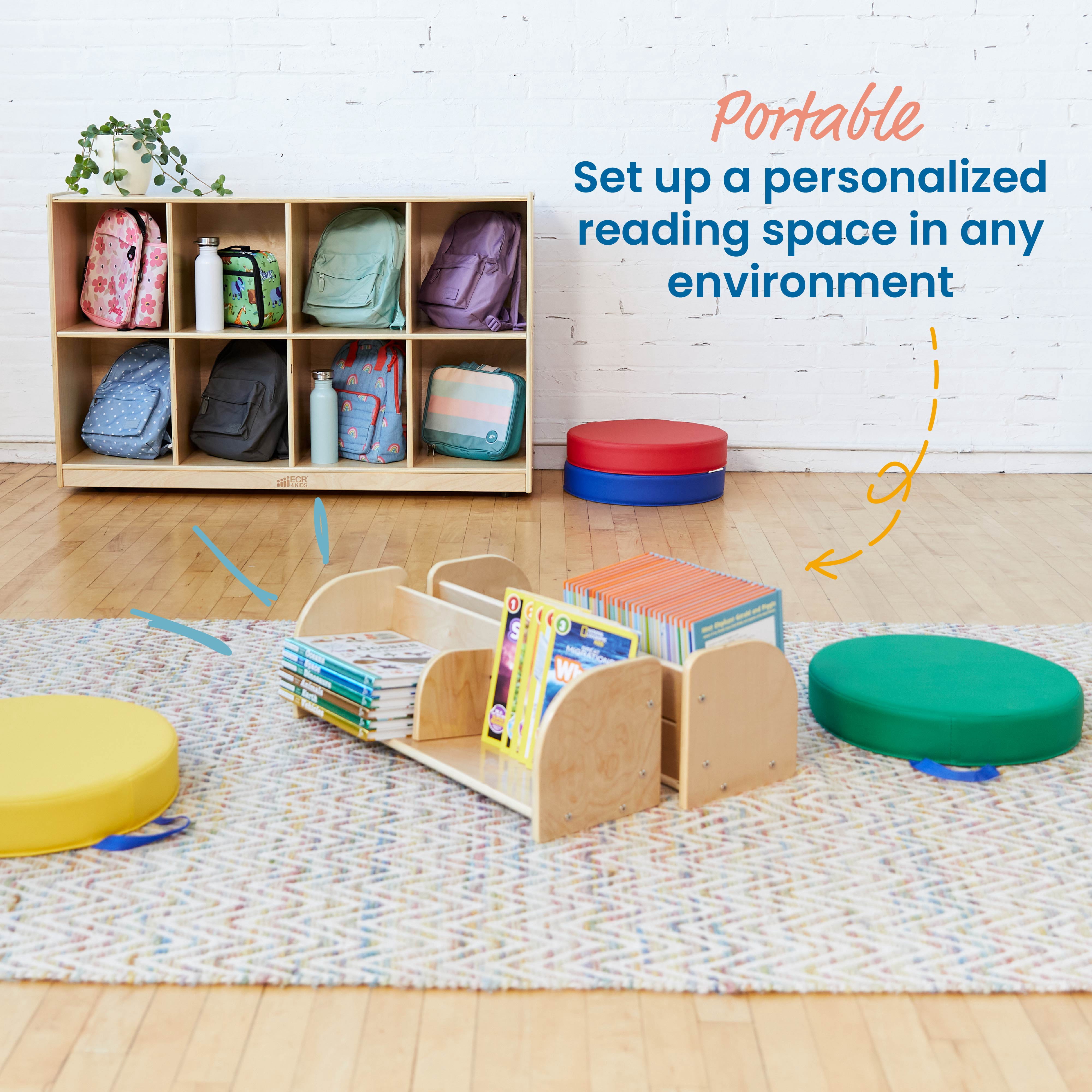 ECR4Kids Adjustable Forward-Facing Tabletop Book Display, Children's Furniture, Natural