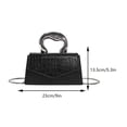 thumbnail image 2 of Bolso de hombro con patrón de cocodrilo para mujer, bolso para llevar a mano, bolso para citas diarias (negro), 2 of 6