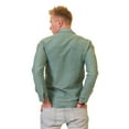 thumbnail image 4 of Green Multicolor Pattern Mens Slim Fit Designer Dress Shirt - tailored Cotton Shirts for Work, XL, 4 of 4