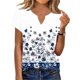 thumbnail image 1 of Tops de Manga Corta de Verano para las Mujeres No Posicionamiento Impresión Color Sólido V-Cuello Tee, Camiseta Casual para el Uso Diario de Primavera, 1 of 7