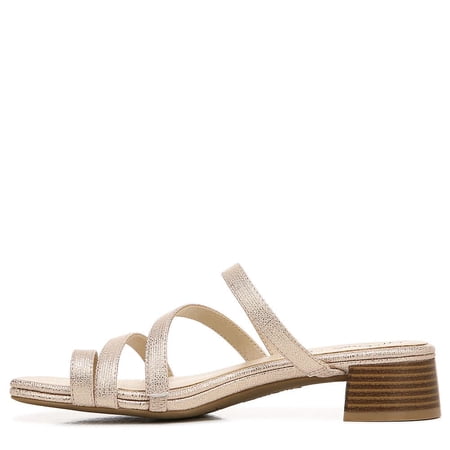 LifeStride Women's Jasmine Sandal - Strappy Slide With Block Heel, Slip-On Toe Loop