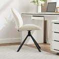 thumbnail image 6 of Velvet Swivel Office Chair No Wheels, Small Comfy Mid Century Armless Desk Chair, Cute Swivel Vanity Chair No Wheels for Small Spaces, Bedroom,Living Room,Home Office, Cream, 6 of 16