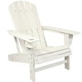 thumbnail image 1 of Sunnydaze Chaise Adirondack Style Lac pour l'Extérieur avec Porte-Gobelet - Blanc, 1 of 9